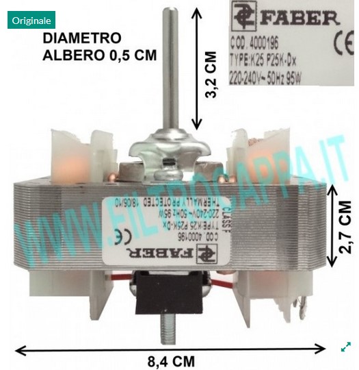 133.0052.910 Faber Franke MOTORE  CAPPA FABER FRANKE SMEG