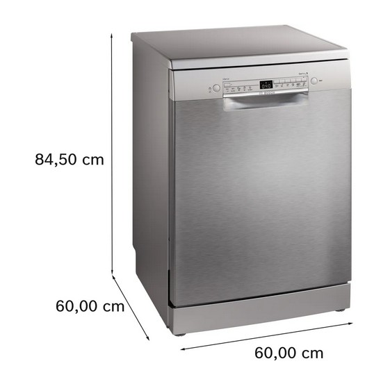 SMS2HTI02E Bosch Serie 2, Lavastoviglie 60 cm, Acciaio